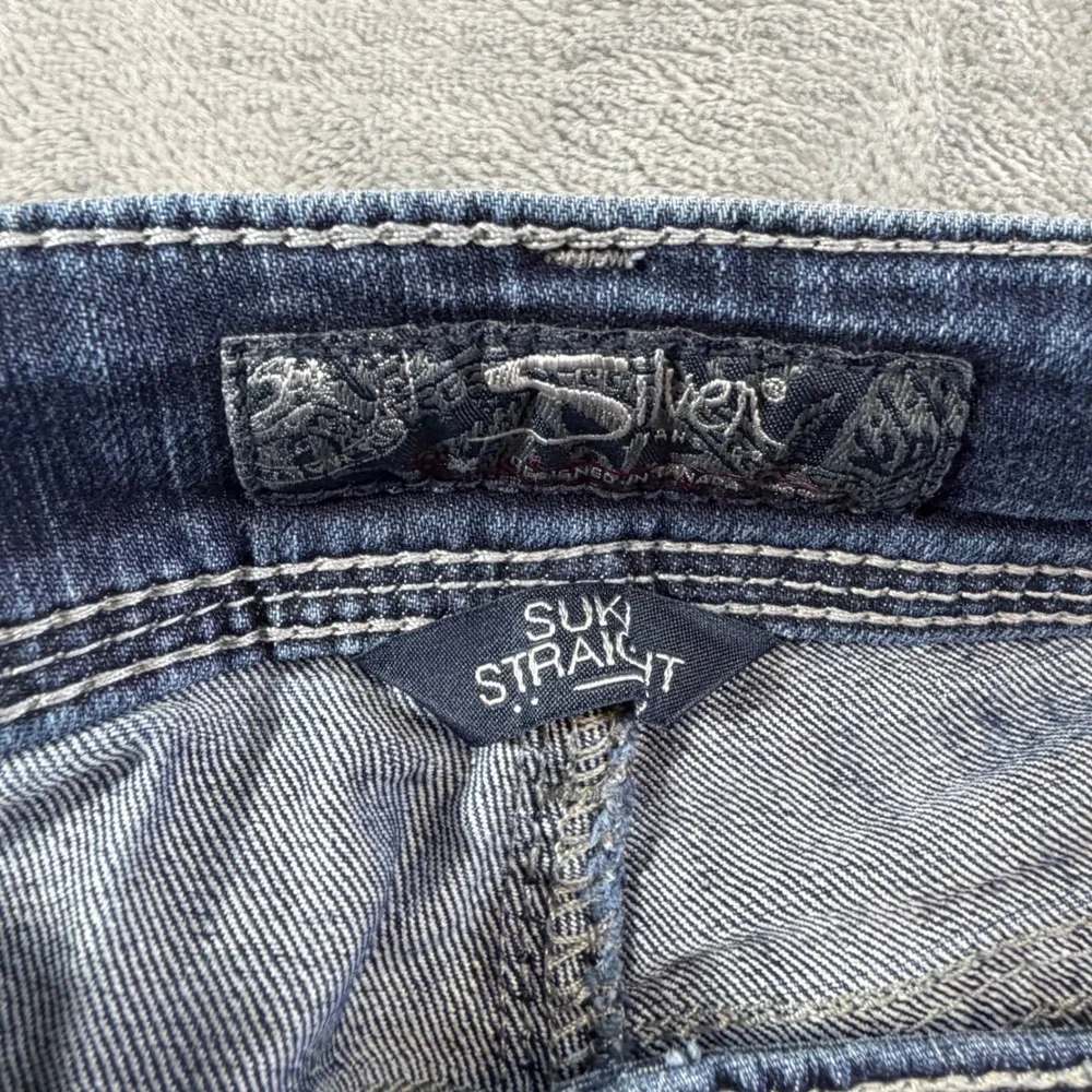 Silver Jeans Suki Straight‎ Leg Jeans Women's Size 28x32 Blue Dark Wash Denim